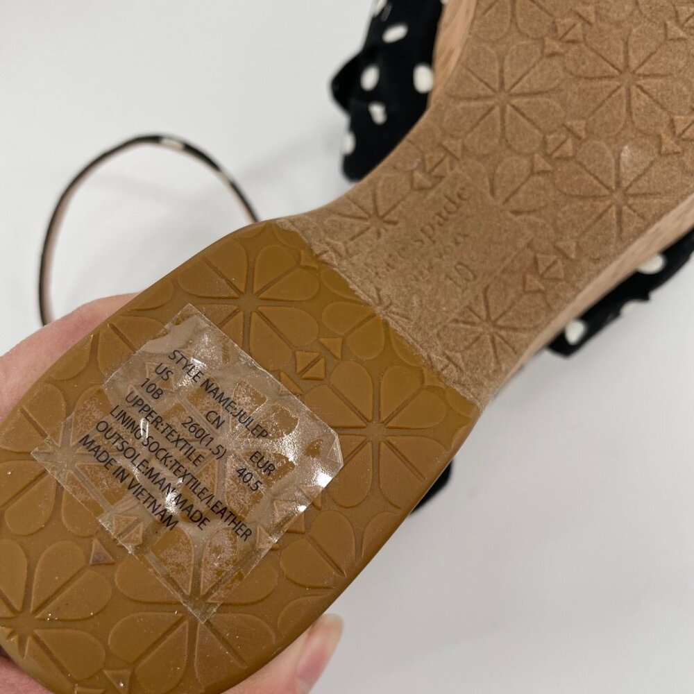 Kate Spade Julep Polka Dot Knot Cork Platform Wedges Womens 10B Preppy Coastal - Picture 7 of 9